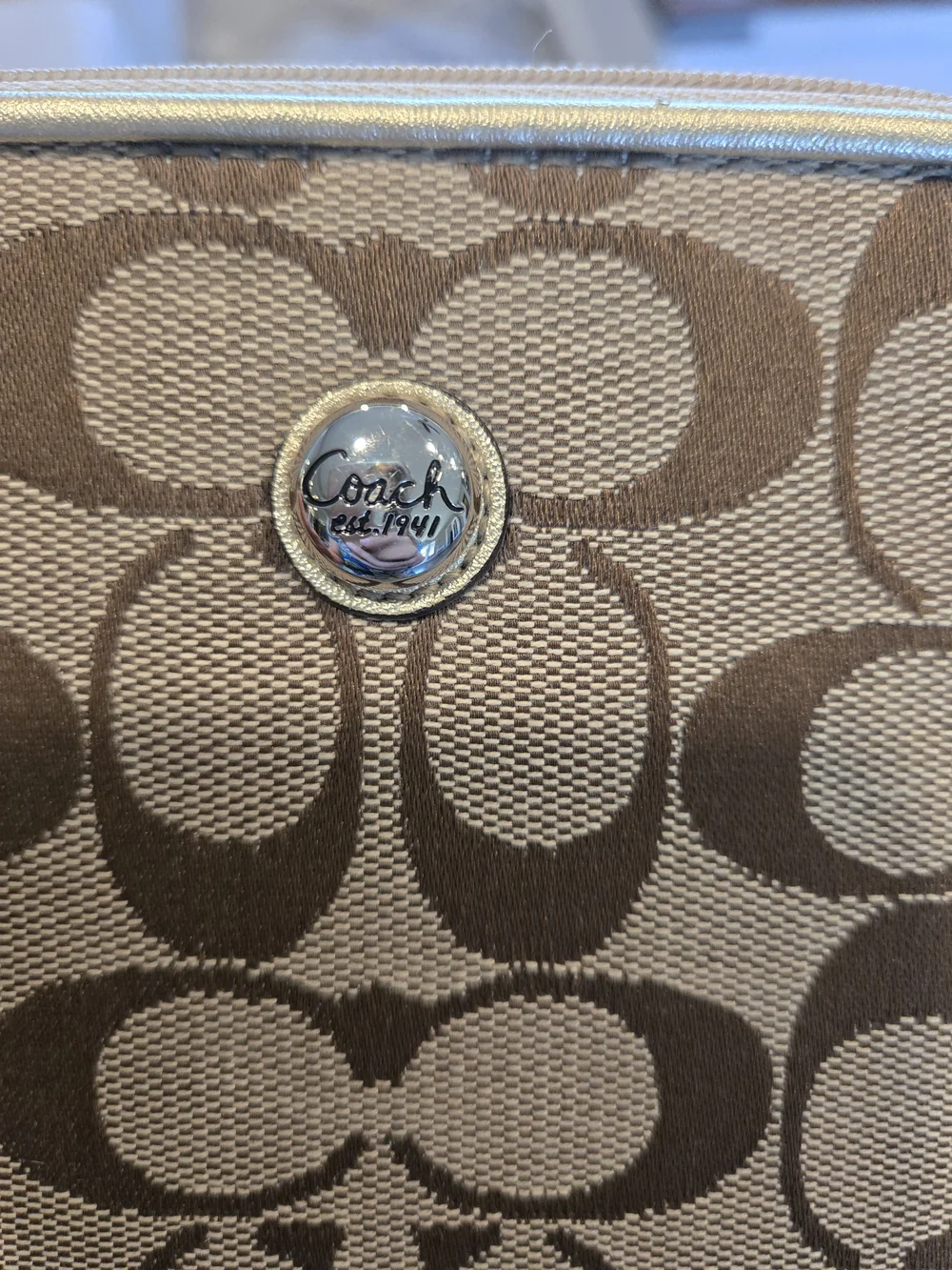 Coach Signature Kindle Case in Beige